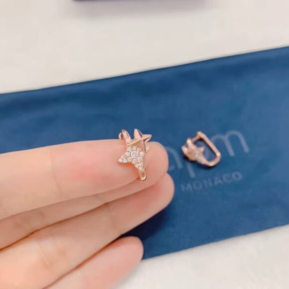 APM Monaco Météorites Rose Gold Square Hoop Earrings - Picture 5 of 6